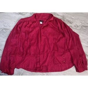John Philips Silk Jacket Women Size 22.5 Pink Topper Long Sleeve Lightweight